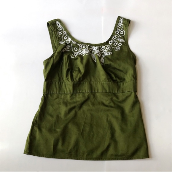 Sleeveless Embroidered Short Top Cotton Blouse - Picture 1 of 5